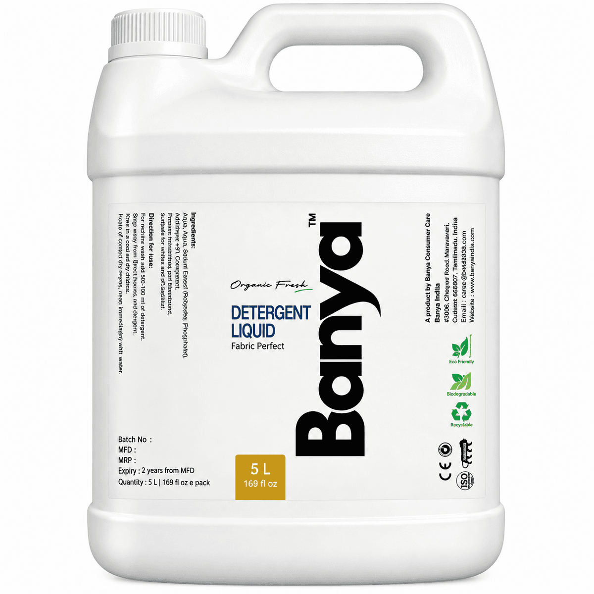 Banya Organic Fresh Laundry Detergent (5L Value Pack)