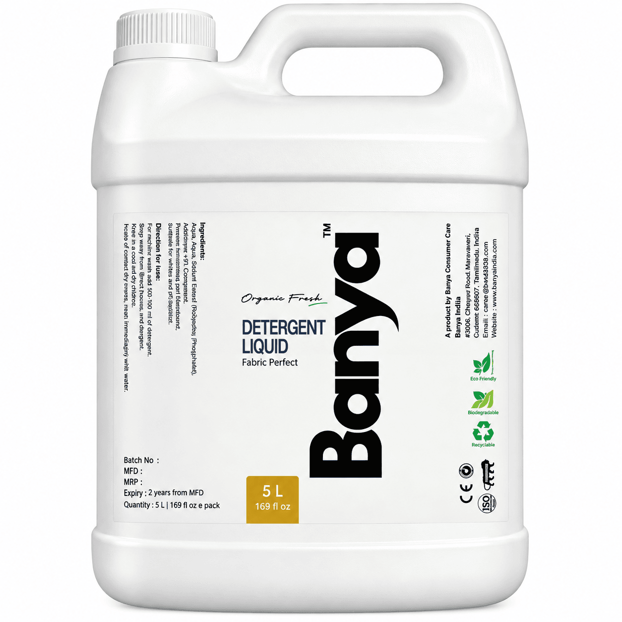 Banya Organic Fresh Laundry Detergent (5L Value Pack)
